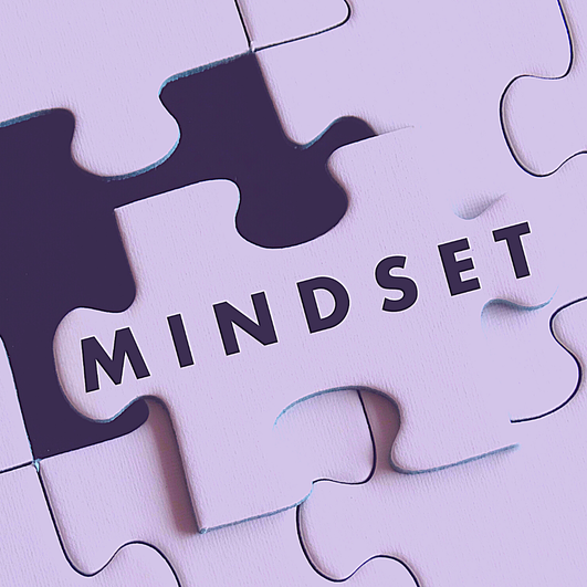 Picture of a puzzle piece with the word 'mindset; written on it